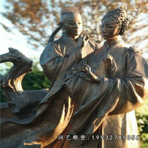唱戏小品人物铜雕