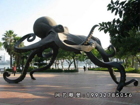 章鱼动物铜雕