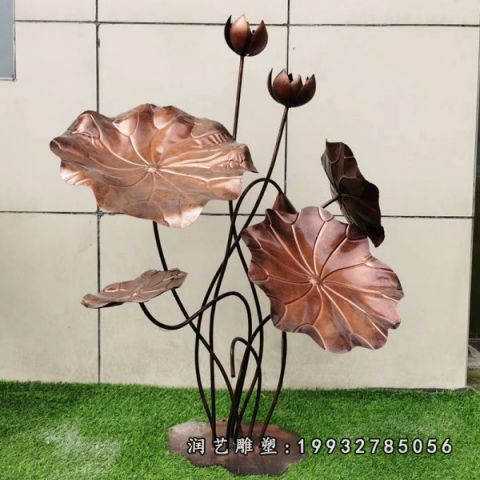 小区荷花景观铜雕