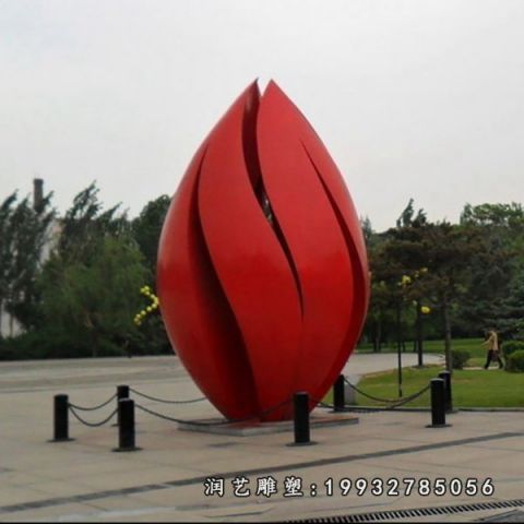 不锈钢广场花苞雕塑