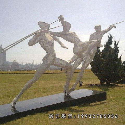不锈钢校园标枪雕塑