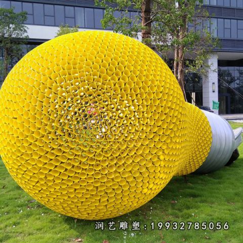 小区不锈钢灯泡雕塑