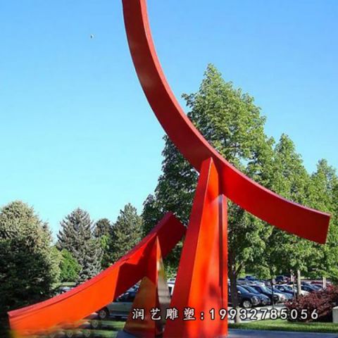 抽象不锈钢风车雕塑