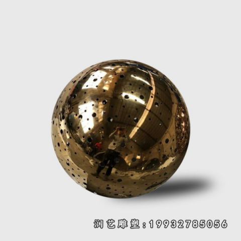 酒店不锈钢镂空球雕塑