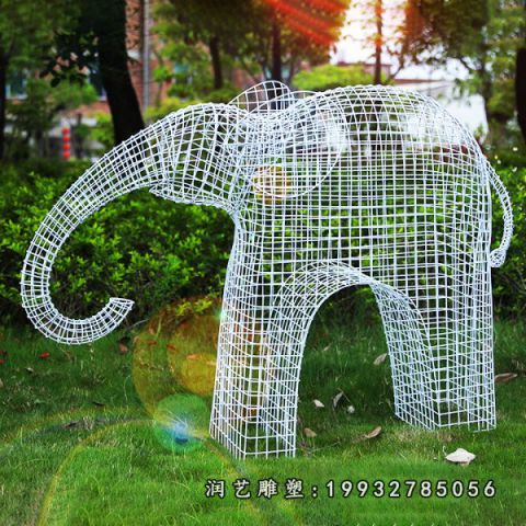 不锈钢大象动物雕塑