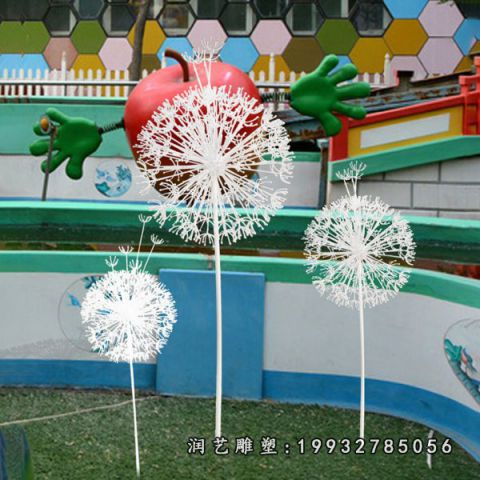 街道不锈钢蒲公英雕塑