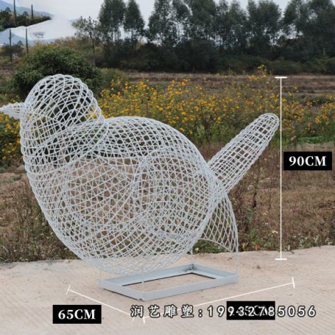 公园不锈钢镂空鸟雕塑
