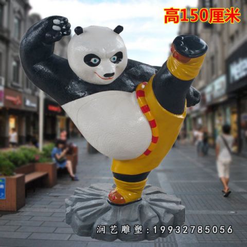 城市玻璃钢功夫熊猫雕塑