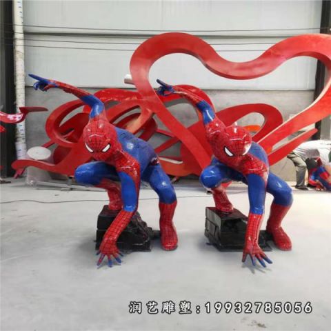商场玻璃钢蜘蛛侠雕塑