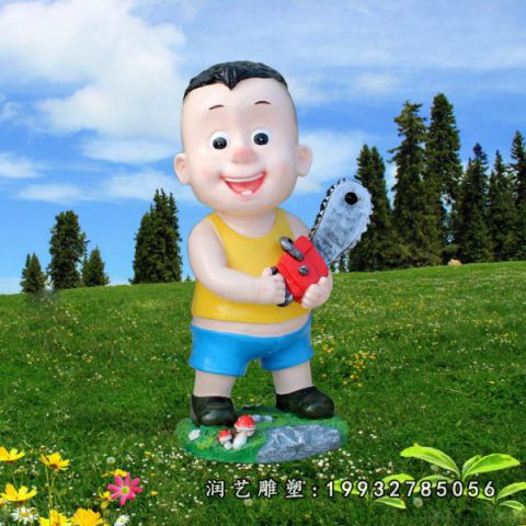 小区玻璃钢熊出没雕塑