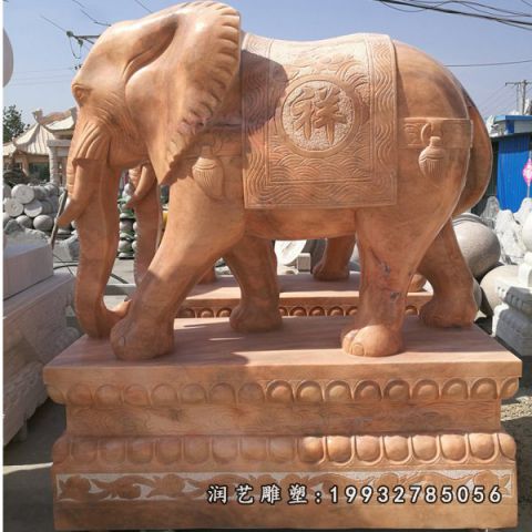 企业大象动物石雕