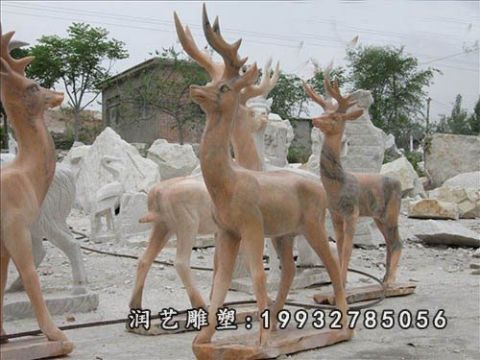 户外鹿动物石雕