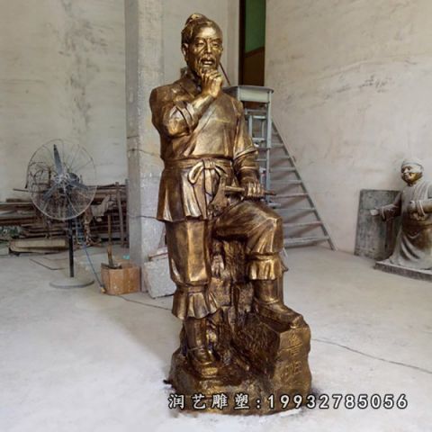 小区鲁班人物铜雕