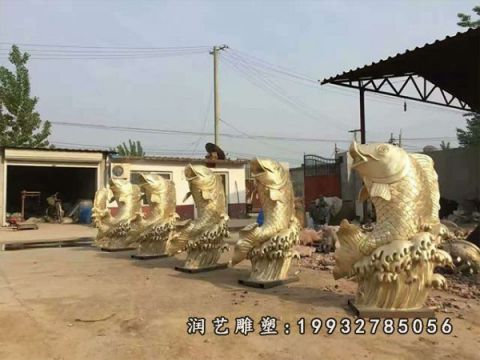 户外鱼动物铜雕