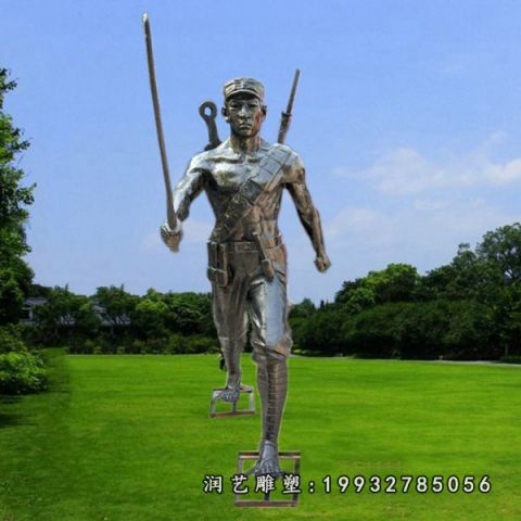 户外红军人物铜雕