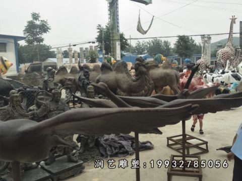 广场大雁动物铜雕
