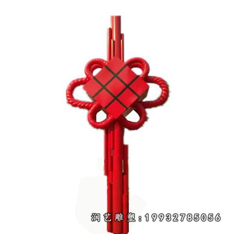 酒店不锈钢中国结雕塑