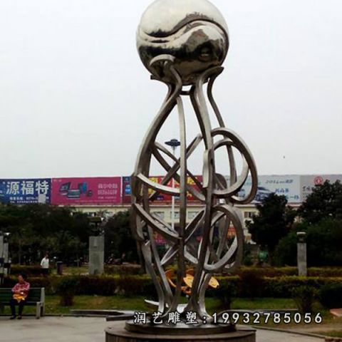 抽象不锈钢花瓶雕塑