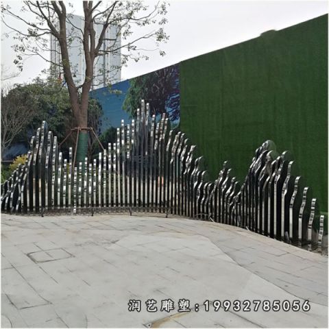 企业不锈钢假山雕塑