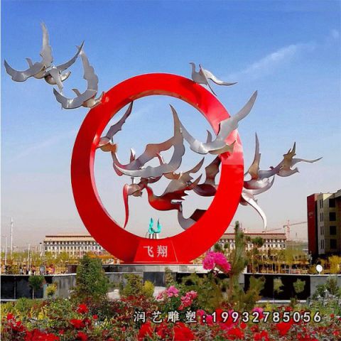 公园不锈钢鸽子雕塑