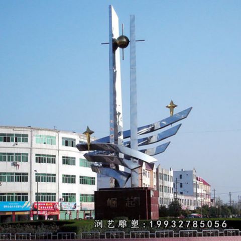 小区不锈钢崛起雕塑