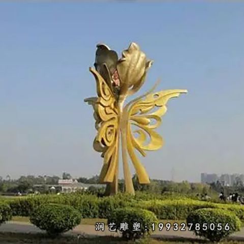 小区不锈钢紫荆花雕塑