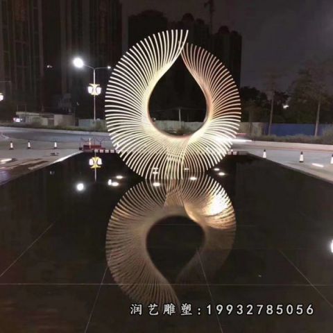 小区不锈钢线条雕塑