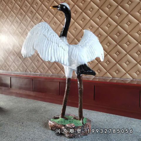 城市玻璃钢仙鹤雕塑