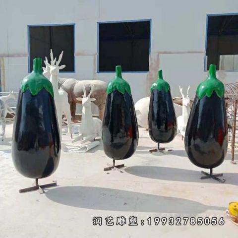 城市玻璃钢茄子雕塑