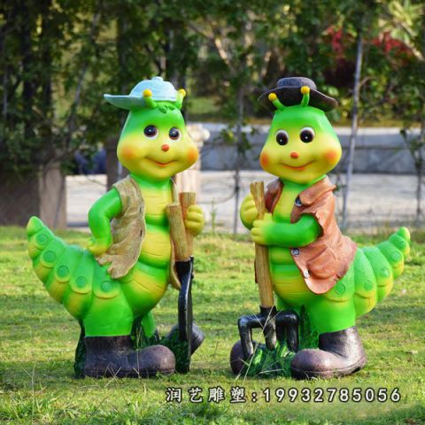 公园玻璃钢毛毛虫雕塑