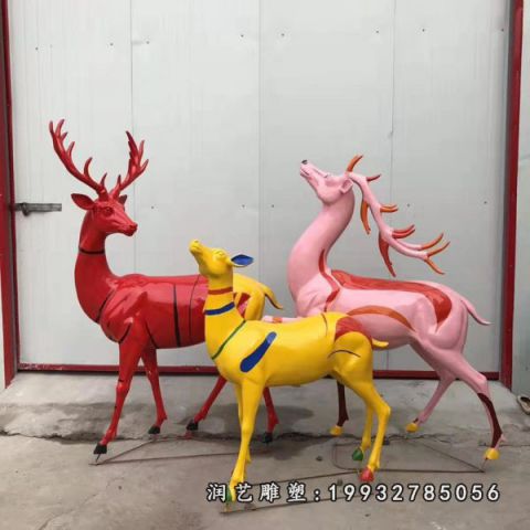 企业玻璃钢鹿雕塑
