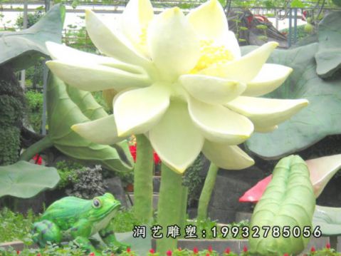 园林玻璃钢荷花雕塑