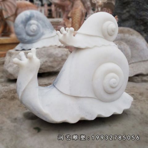 小区蜗牛动物石雕