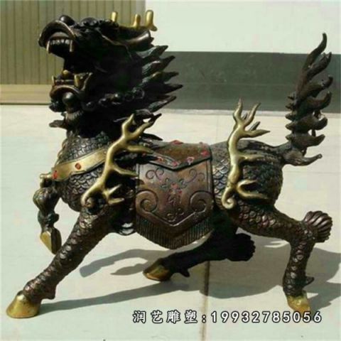 麒麟小区动物铜雕