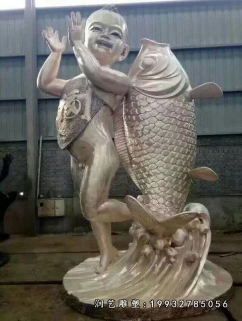 景区鱼动物铜雕