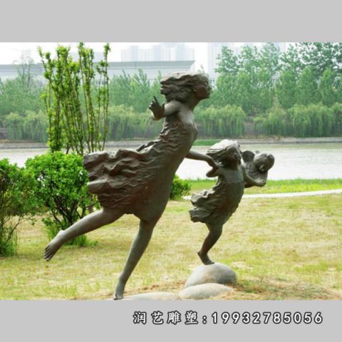 母子公园人物铜雕