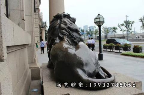 街道狮子动物铜雕