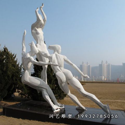 园林不锈钢滑冰雕塑