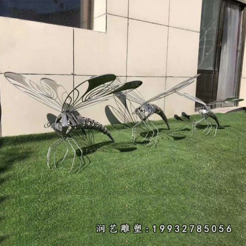 园林不锈钢蜻蜓雕塑