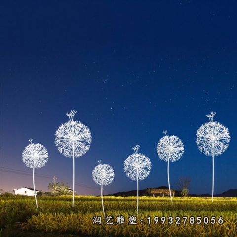 小区不锈钢蒲公英雕塑