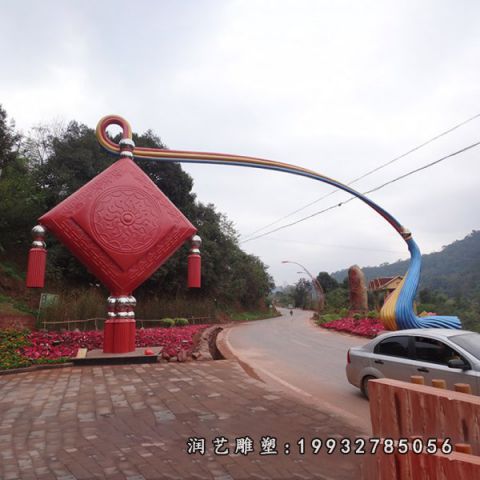 街道不锈钢中国结雕塑