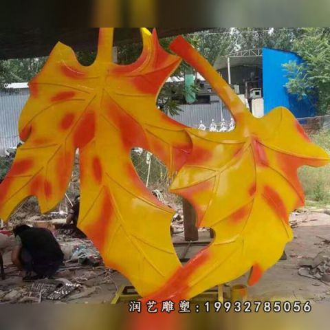 不锈钢广场树叶雕塑