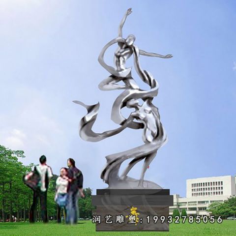 城市不锈钢跳舞人物雕塑