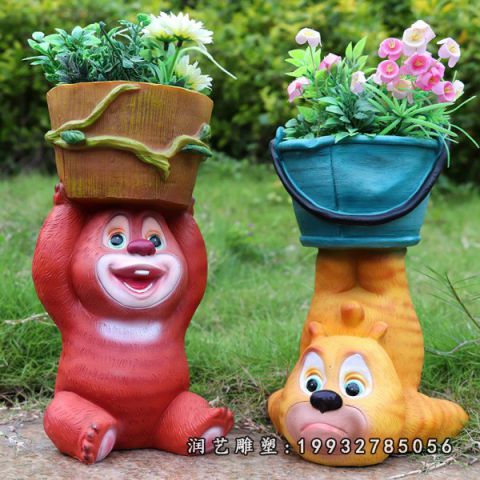 玻璃钢卡通熊出没雕塑