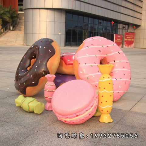 城市玻璃钢甜甜圈雕塑