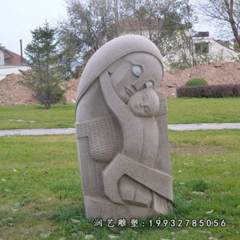 小区母子人物石雕