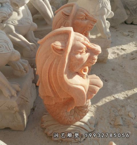 园林鱼尾狮动物石雕
