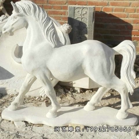 企业马动物石雕