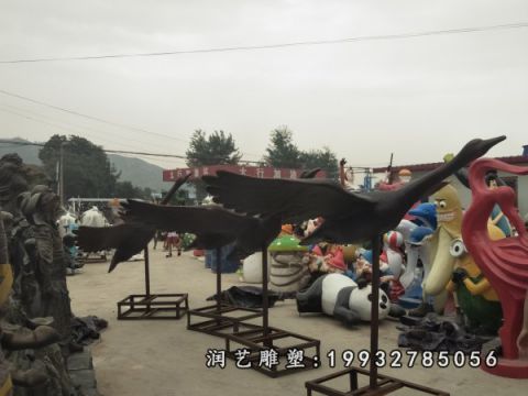 公园大雁动物铜雕