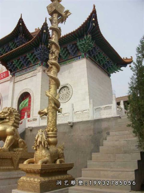 龙柱广场景观铜雕